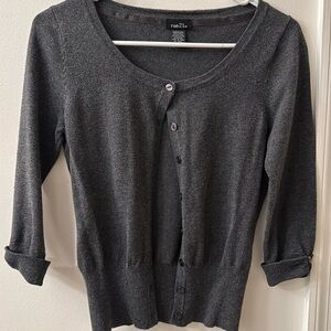 Rue 21 little gray cardigan. Cute and stylish.
